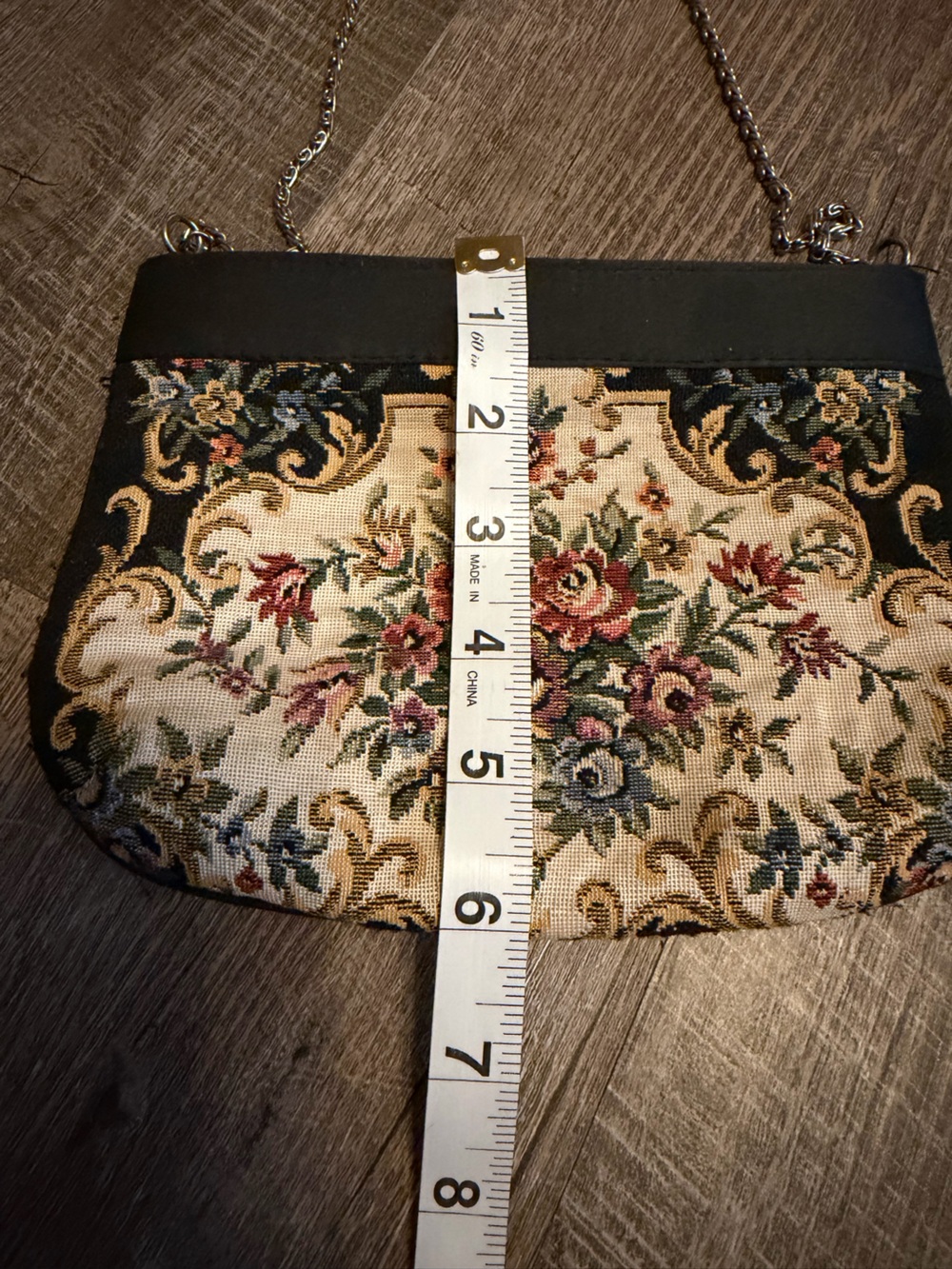 Vintage ADG Floral Tapestry Clutch with Chain Strap - Picture 6 of 7